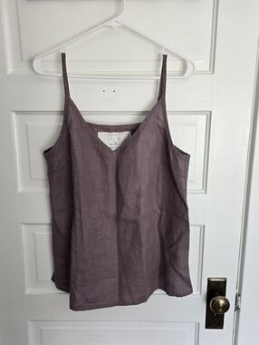Notperfectlinen Linen Treviso Camisole Tank Cafe Mocha Large